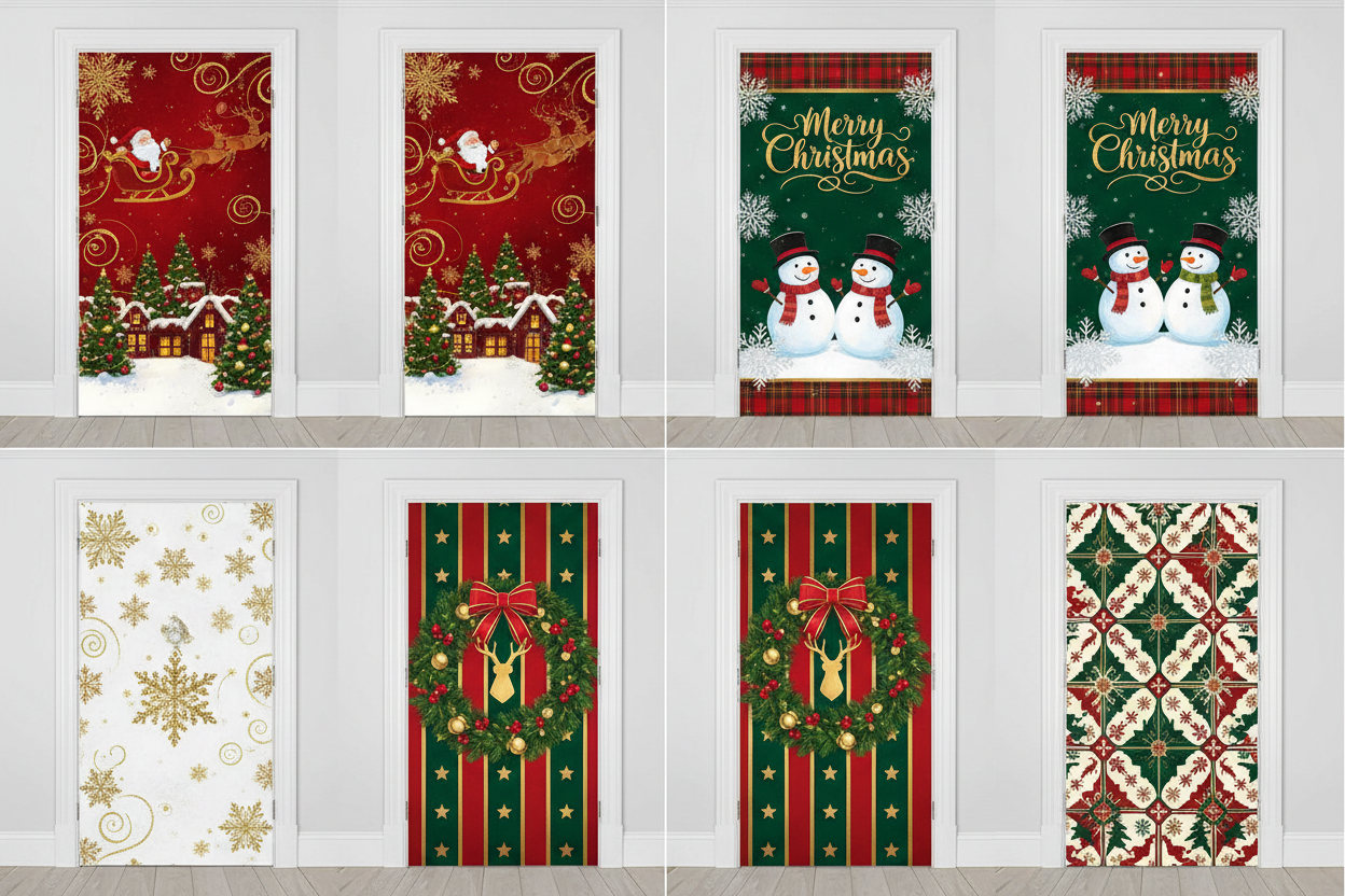 FUNDAS PARA PUERTAS NAVIDEÑAS